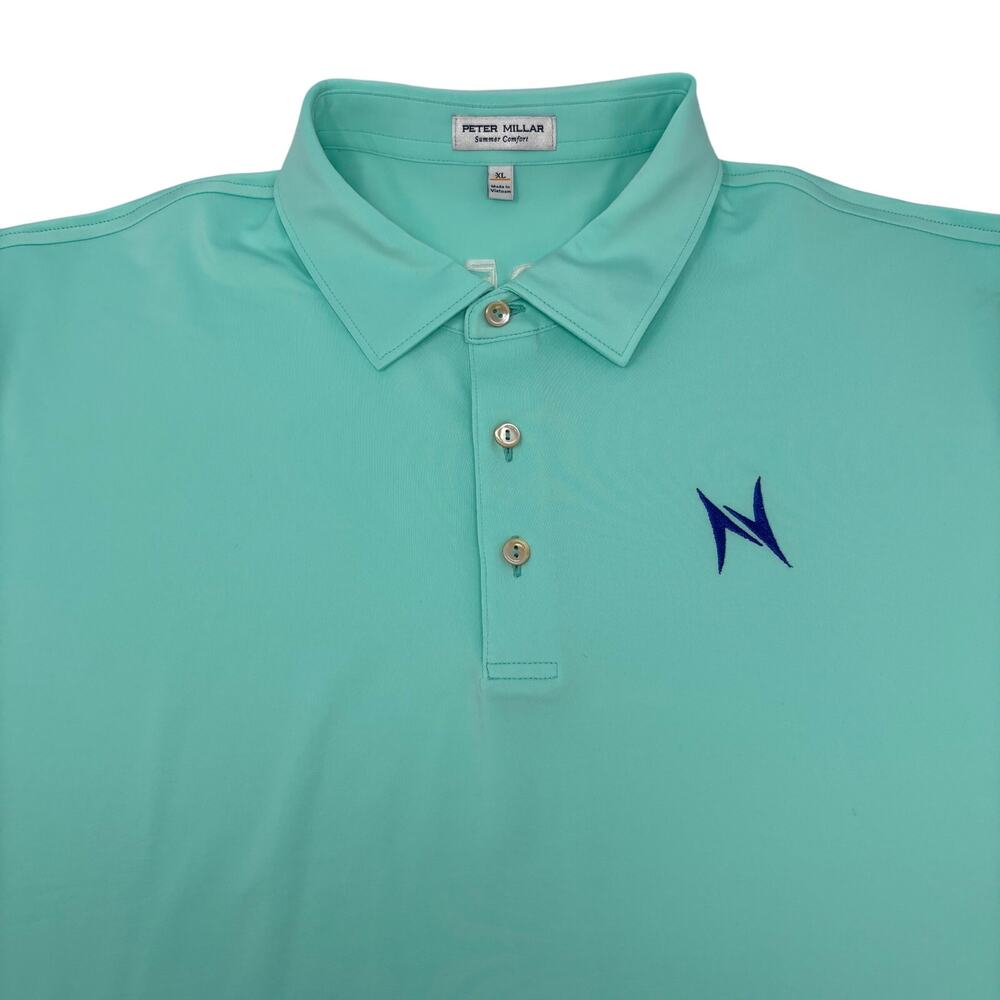 Peter Millar Summer Comfort‎ XL Mint Green Short Sleeve Golf Polo Shirt
